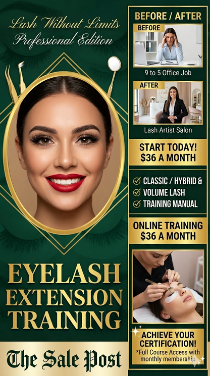 LASH WITHOUT LIMITS - ONLINE COURSE ONLY $36 A MONTH